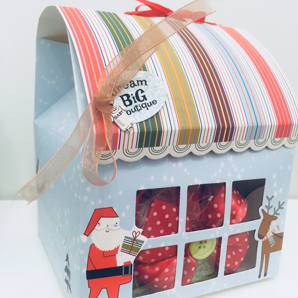 Baby girl holiday gift BOXED! Hat bow poof! Pants!