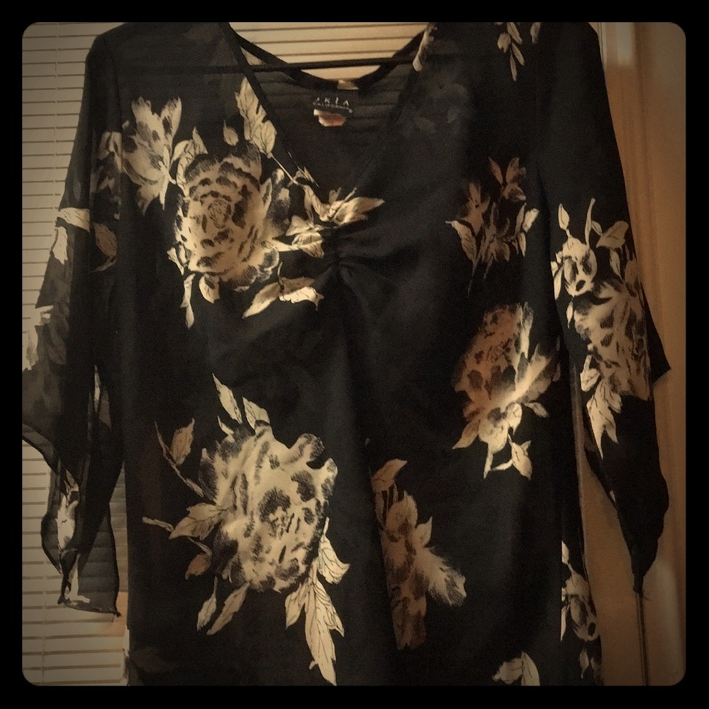 Sheer floral blouse