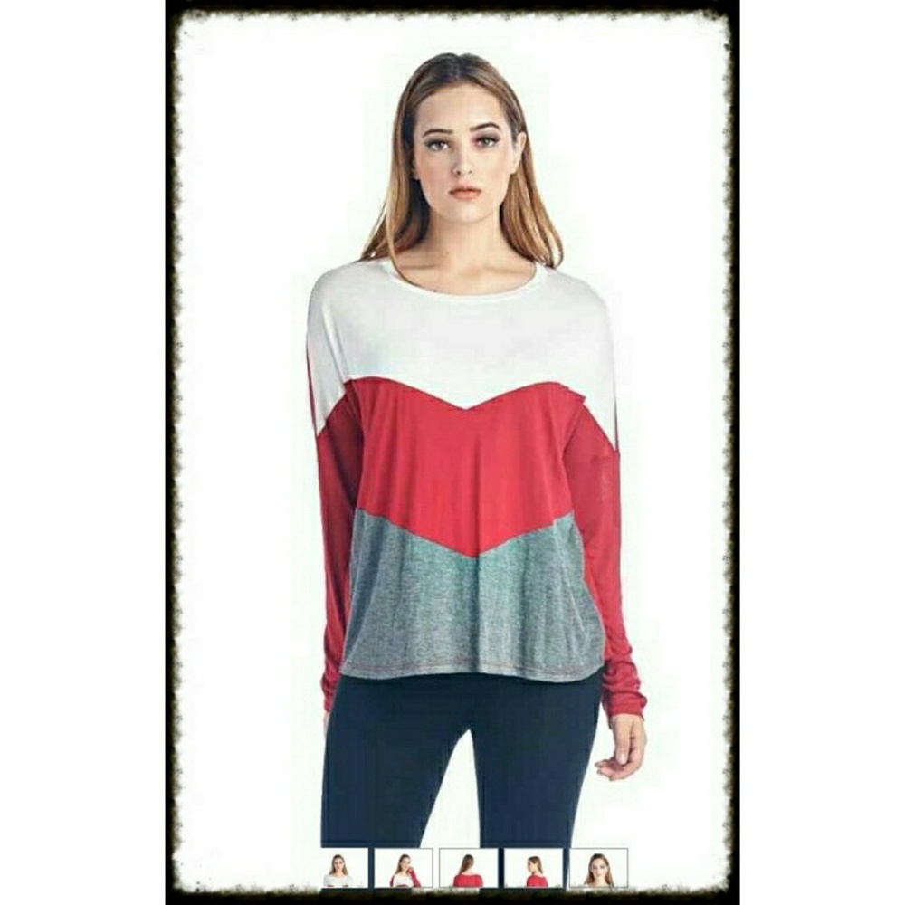 🔥🔥🔥🔥NWT Long Sleeve Color Block Top