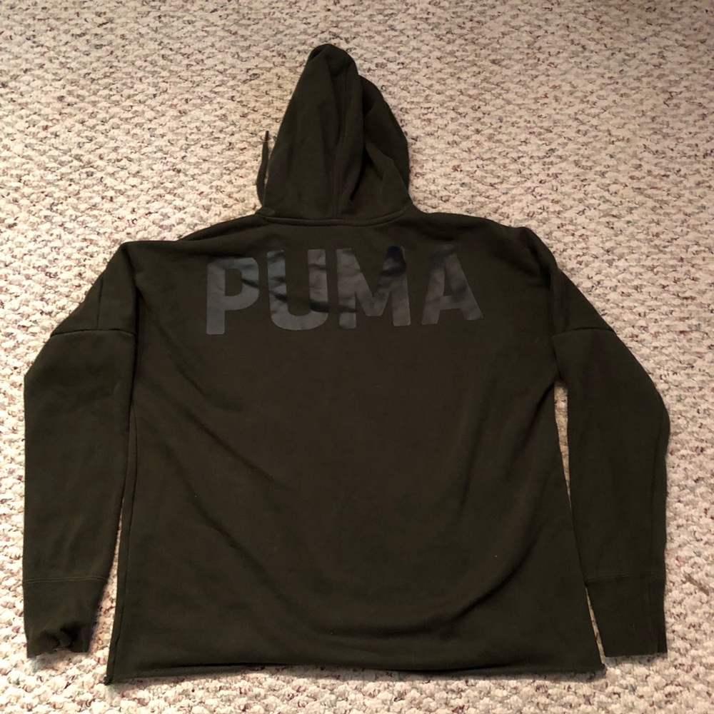 Olive green puma hoodie
