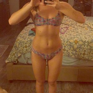 BEYOU MINI plaid floral thong bikini