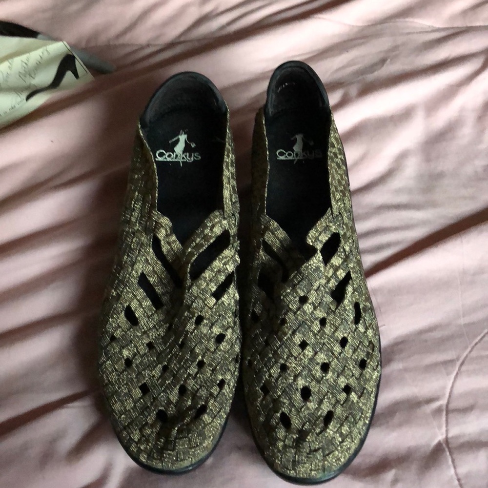 Gold Conkeys shoes