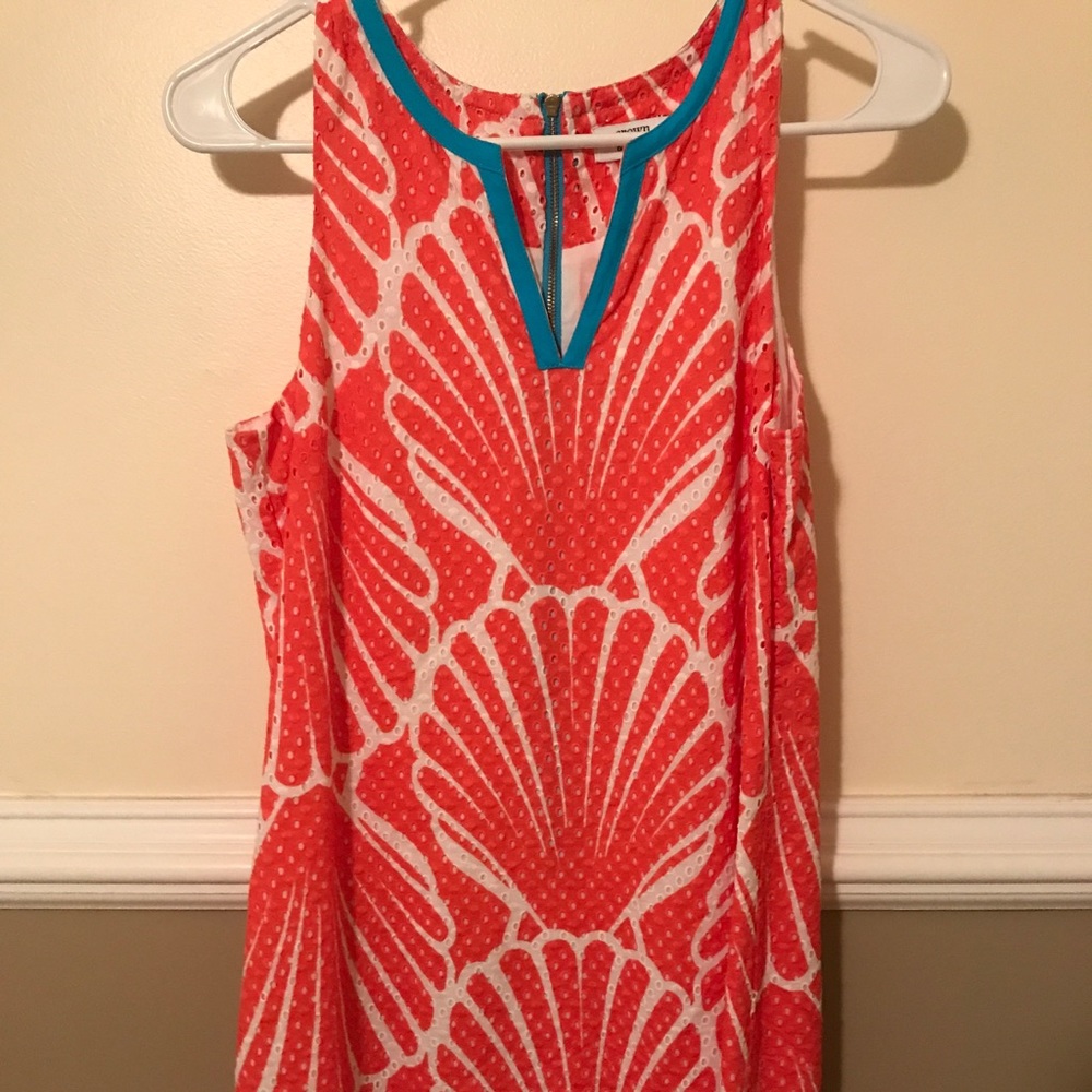 Crown and Ivy coral and turquoise seashell dress.