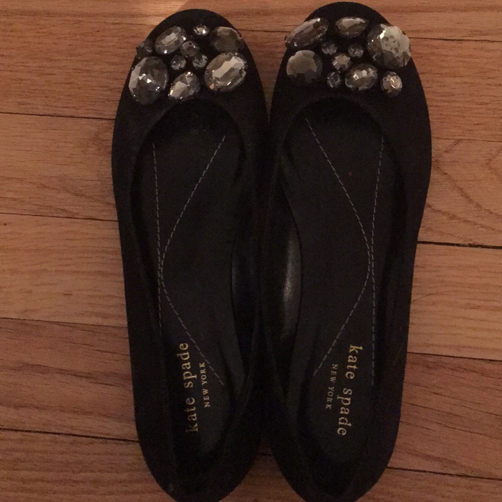 Kate Spade black suede flats