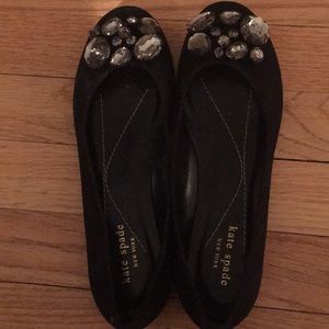 Kate Spade black suede flats