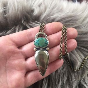 Turquoise and Pyrite Necklace