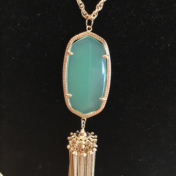 Kendra's gold Chalcedony-Long Tassel Necklace 🆕❤️ - Picture 4 of 4