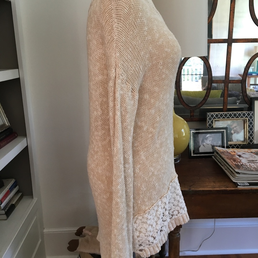 Olivia Sky Sweater with Lace Trim - Picture 4 of 6