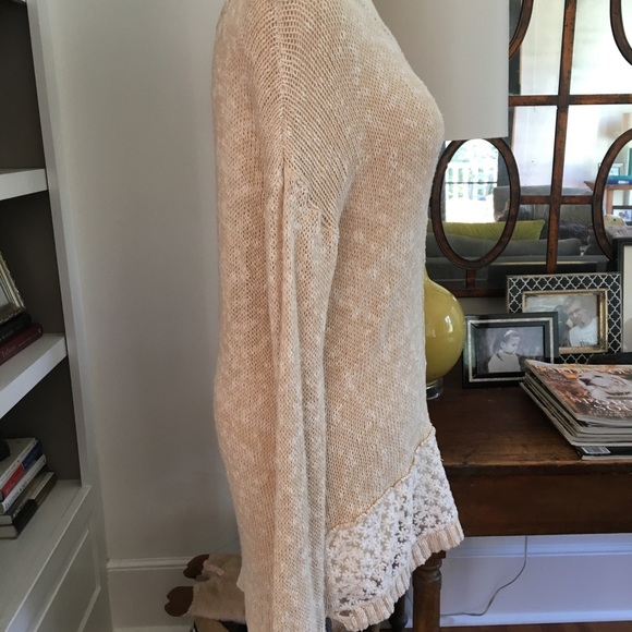 Olivia Sky Sweater with Lace Trim - Picture 4 of 6