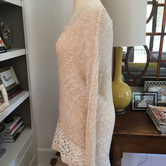 Olivia Sky Sweater with Lace Trim - Picture 6 of 6