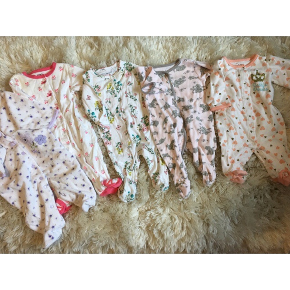 0-3 Month Baby Girl Sleepers