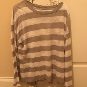 Long Sleeve tan and cream shirt