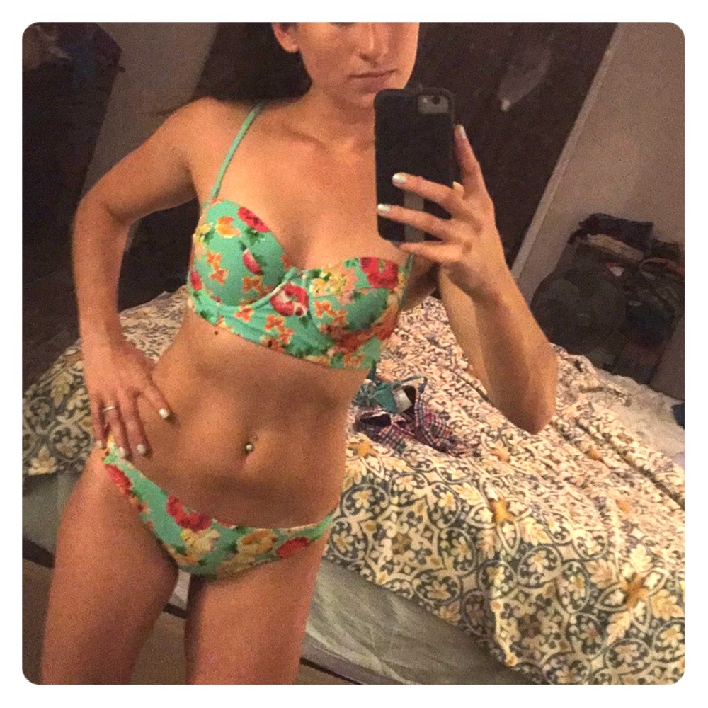 Aerie 2 piece Longline pushup bikini