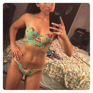 Aerie 2 piece Longline pushup bikini