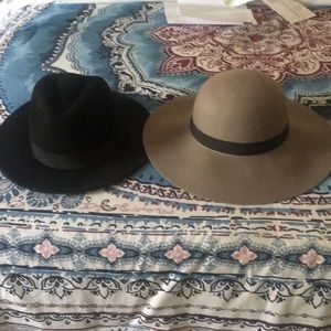 Two wool floppy hats bundle