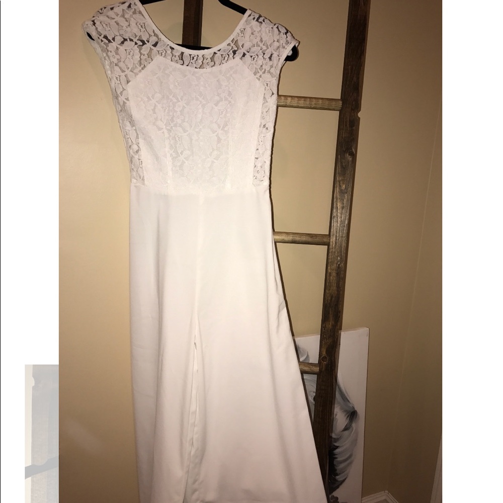 Nasty Gal Lace/Satin Floral Jumpsuit