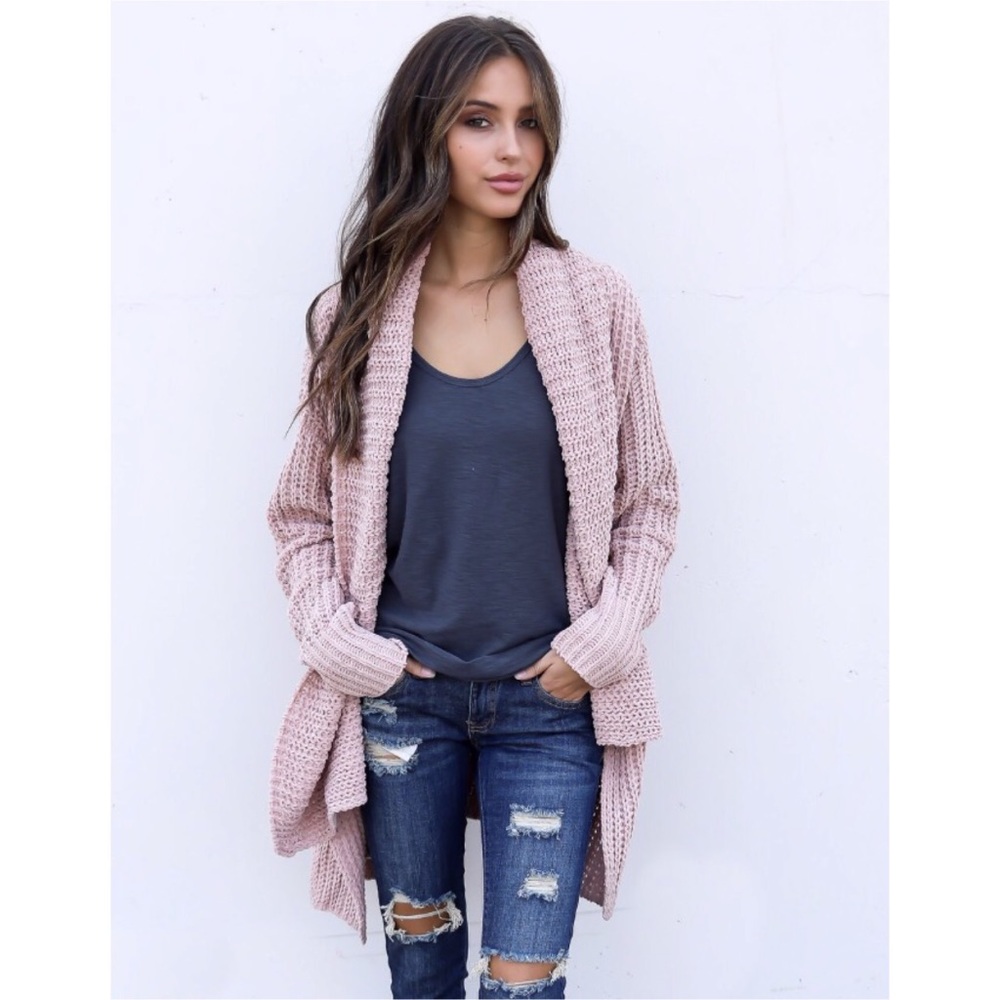 🆕LAST ONE Tobin Cozy Dusty Rose Pocketed Cardigan - Picture 4 of 8