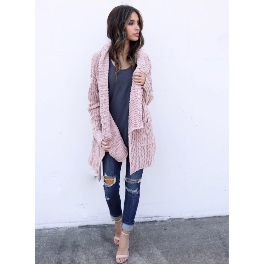 🆕LAST ONE Tobin Cozy Dusty Rose Pocketed Cardigan - Picture 6 of 8