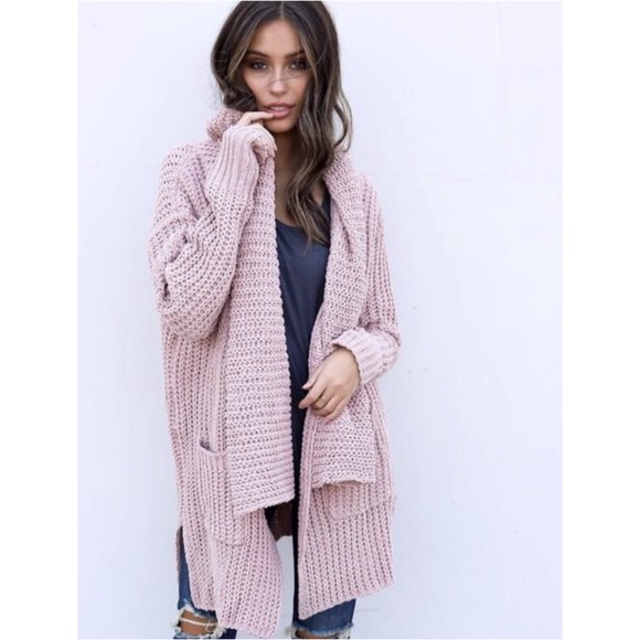 🆕LAST ONE Tobin Cozy Dusty Rose Pocketed Cardigan - Picture 2 of 8