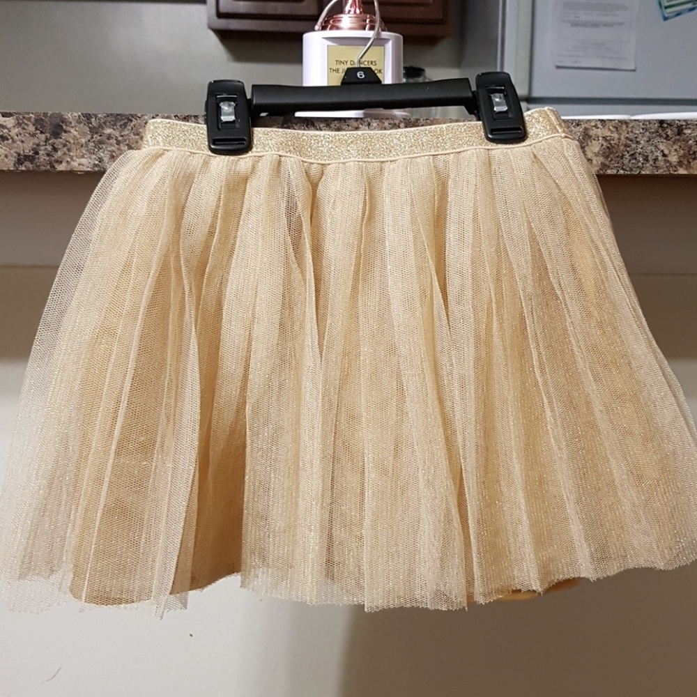 Little Girl's Gold Tulle Holiday Skirt