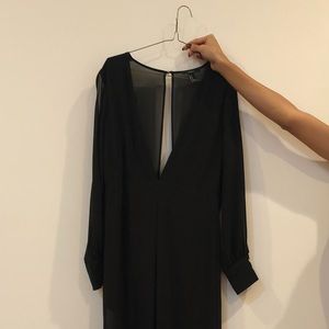 Plunging Forever21 V-Neck Jumpsuit Black (M)