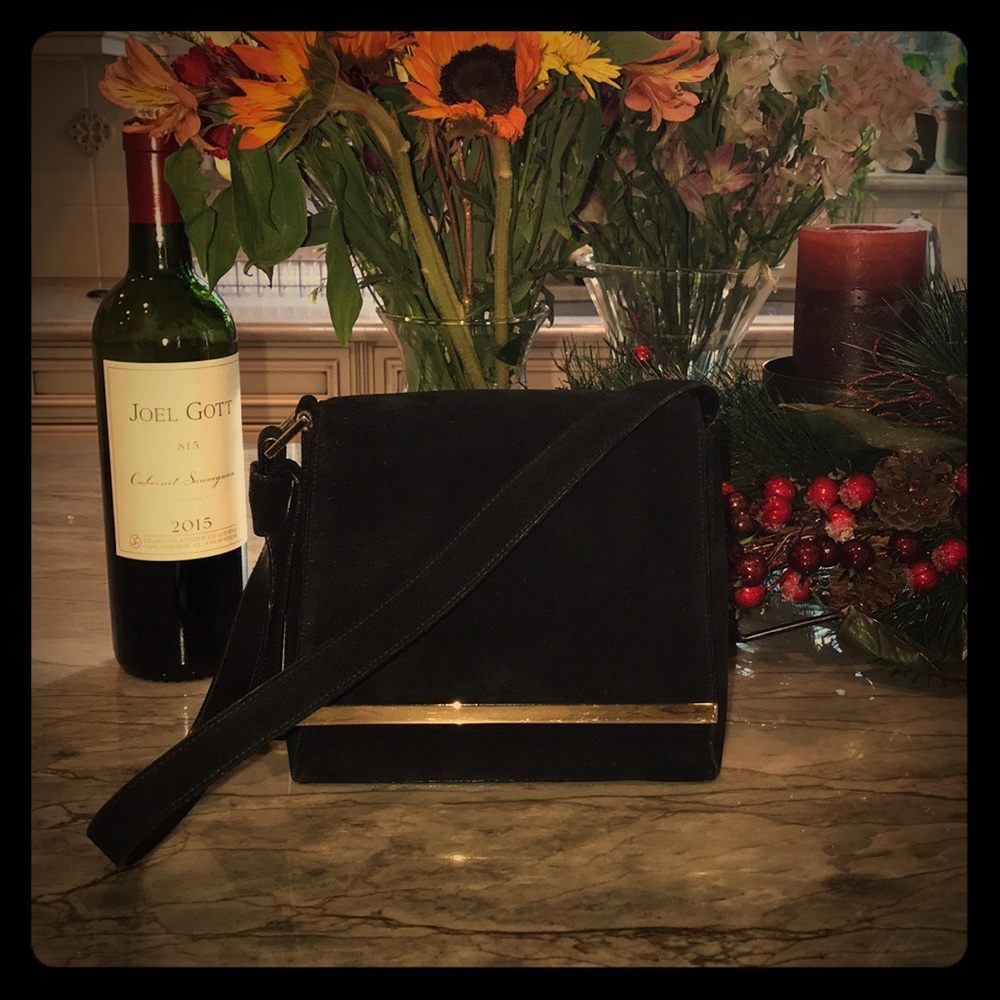 VINTAGE Gucci Black Suede Purse