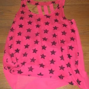 neon pink shirt with stars