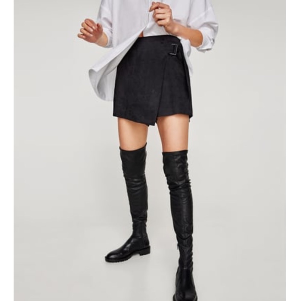 Zara Faux Suede Skort NWT