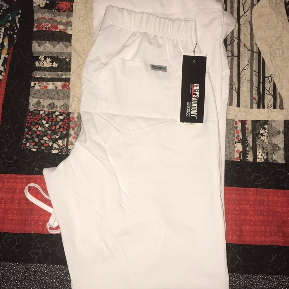 Greys anatomy white scrub pants reg. sm