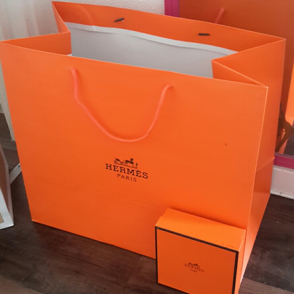 Hermes large shopping bag and hermes gift box