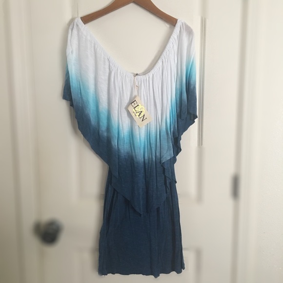 NWT Elan Off the should blue tai dye dress - Picture 2 of 2