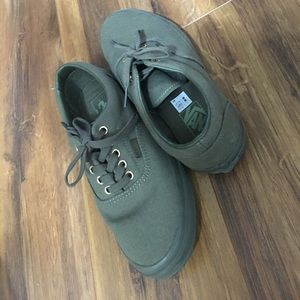 Olive green monochromatic vans