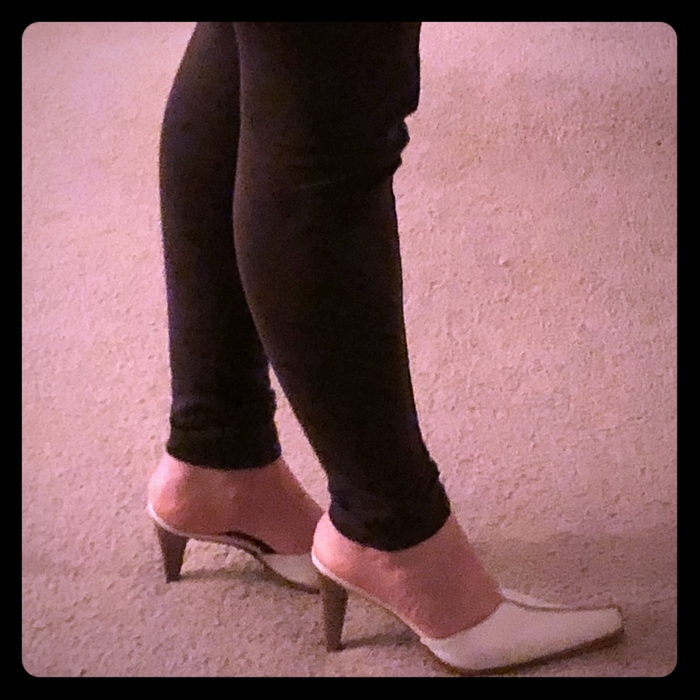 Elegant off white shoes.