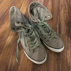 Beige hightop Aldo sneakers with stud detail