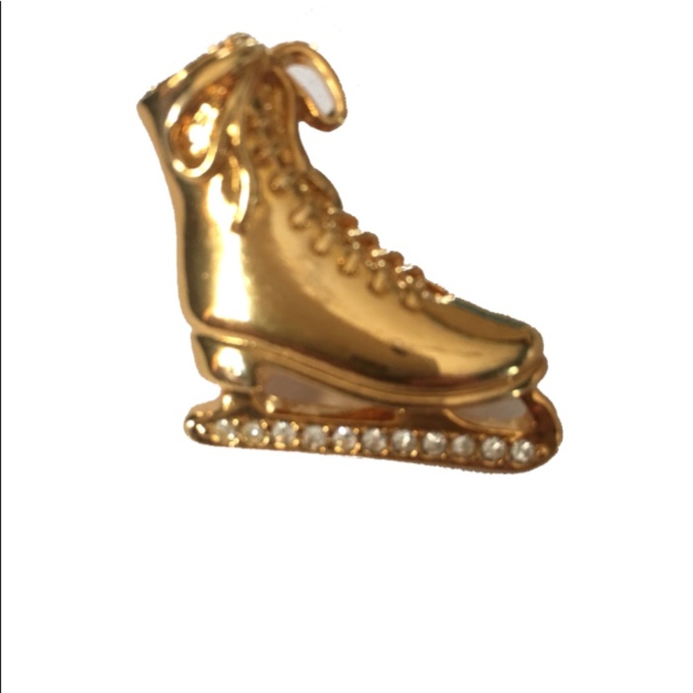 Gold color ice skate rhinestones
