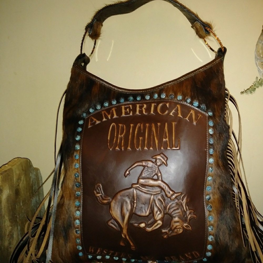 REDUCTION-RAVIANI HAIR/HIDE Fringed Handbag
