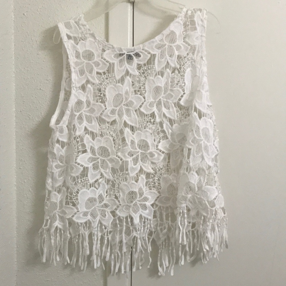 White crop top see through