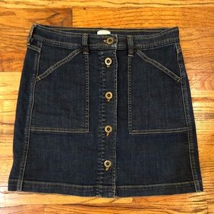Button-Front J. Crew Denim Mini Skirt