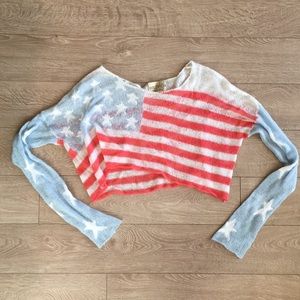 American Flag Crop Top