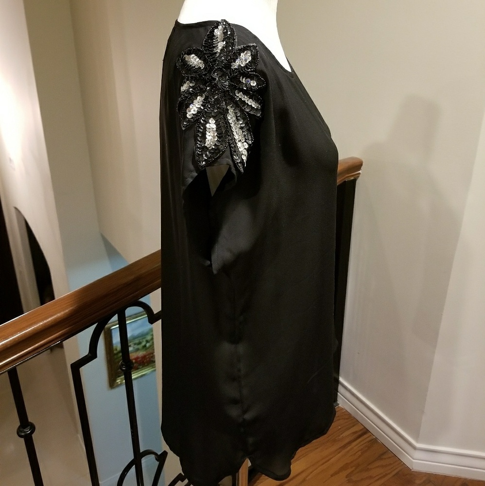 New black embellished tunic