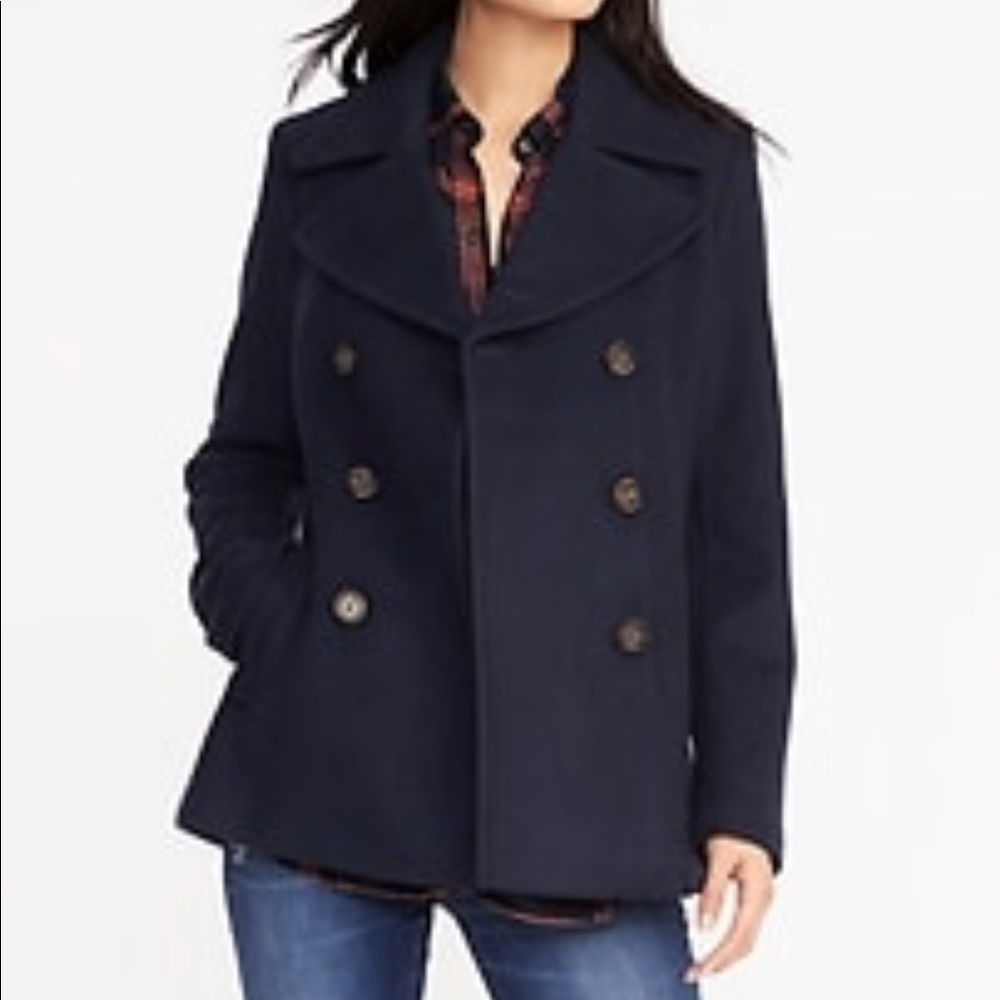 GAP NAVY BLUE PEA COAT MILITARY STYLE JACKET SMALL