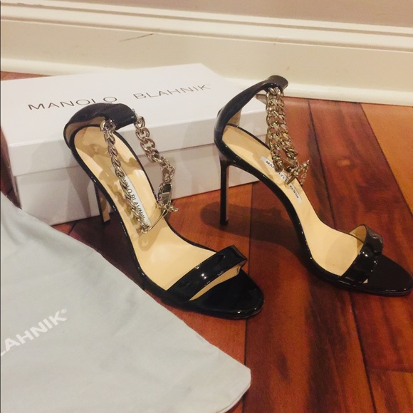 Manolo Blahnik Black chaos with chain sandals - Picture 3 of 8