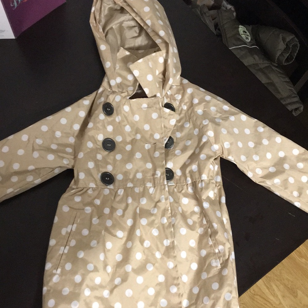 Toddler girls polka dots rain pea coat size 3t