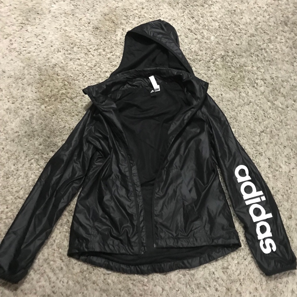 Adidas black windbreaker