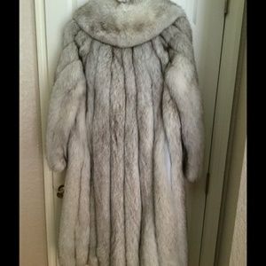 Full Length Saga silver fox coat - SOLD