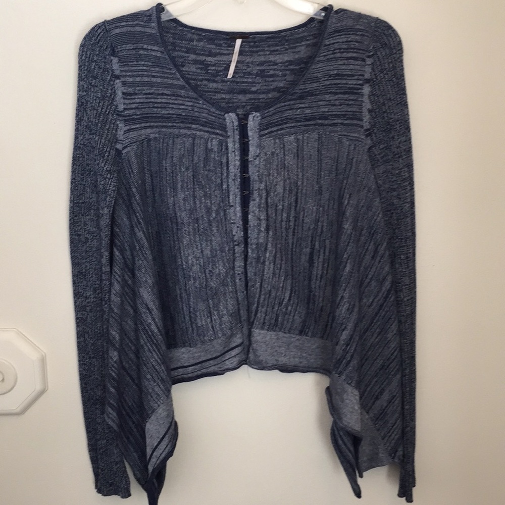 Free People Blue Handkerchief cardigan xs