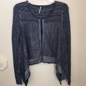 Free People Blue Handkerchief cardigan xs