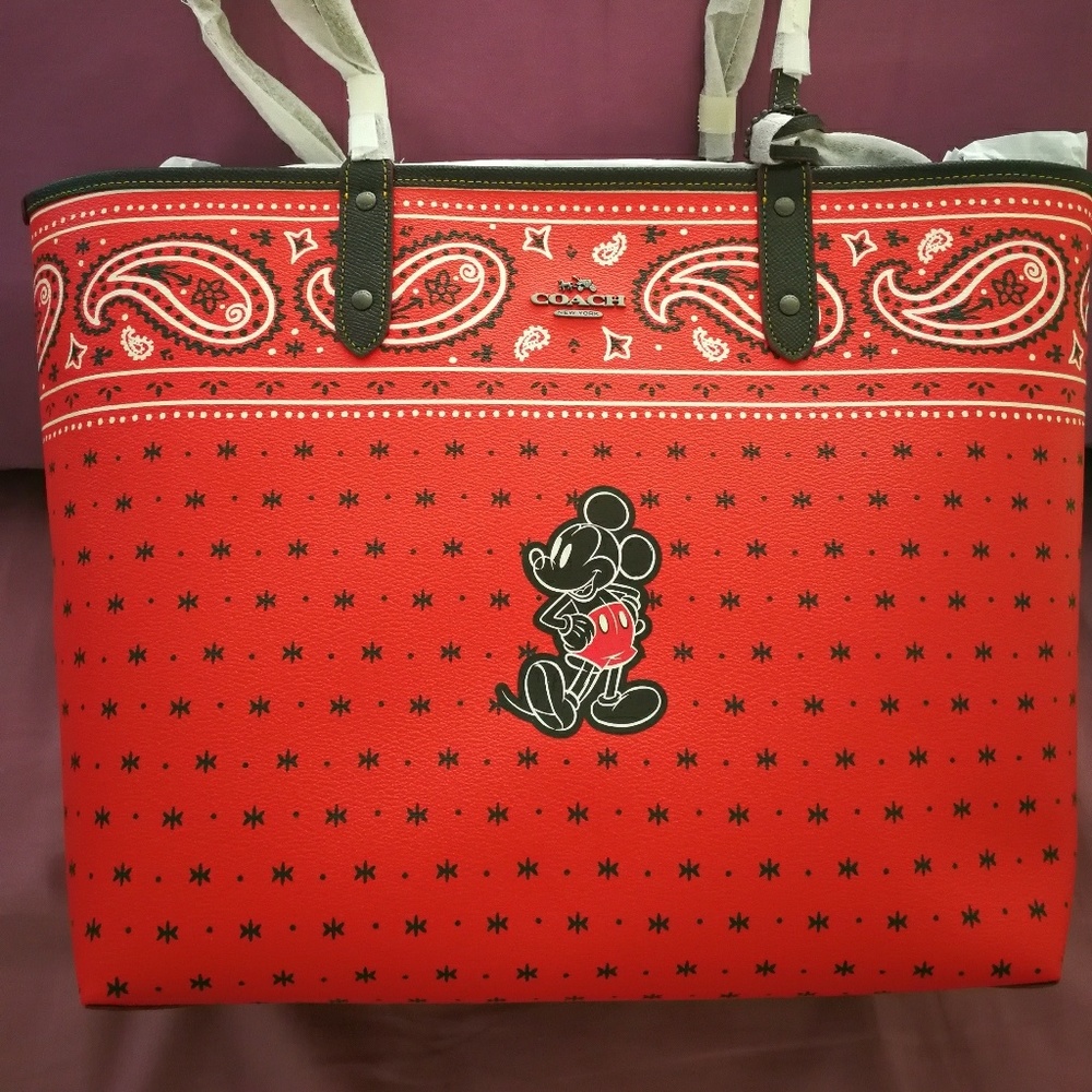 Limited edition coach reversible Mickey tote