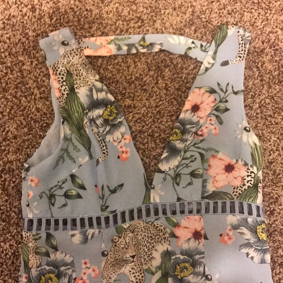 Blue Printed dress. - Picture 2 of 4