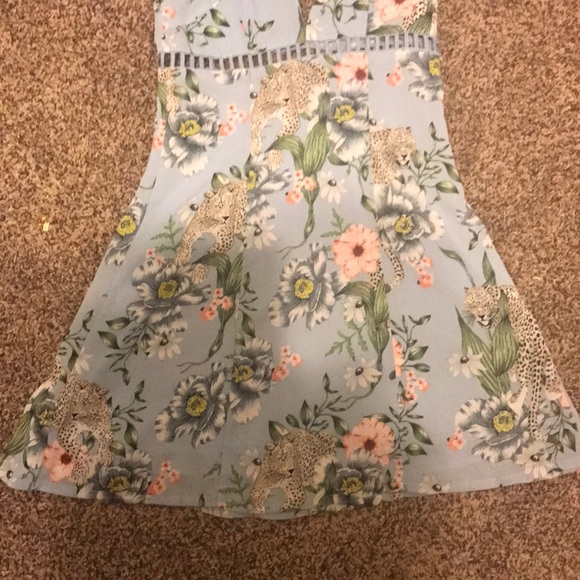 Blue Printed dress. - Picture 3 of 4